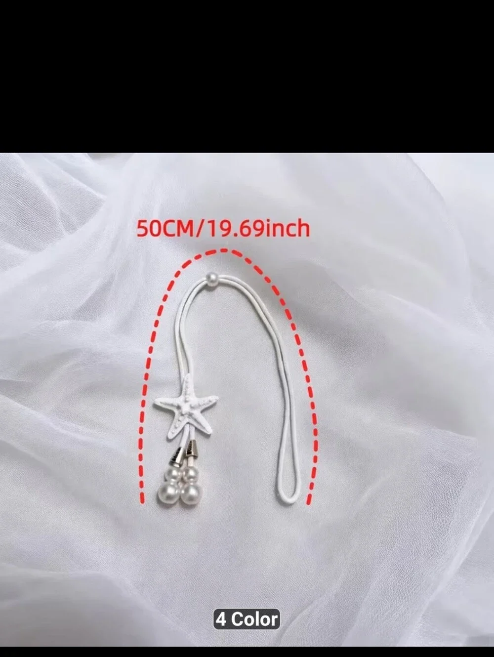 New Pair of Coastal Starfish Pearl Qhite Curtain Tiebacks-1524-442